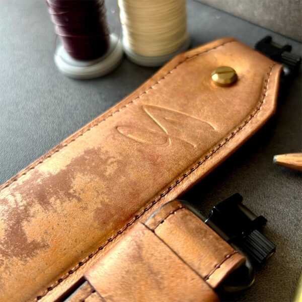 Rustic Gold Leather Gun Strap