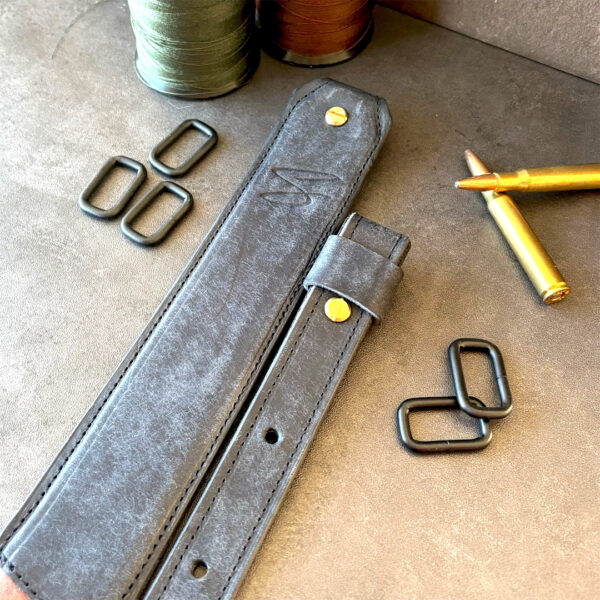 Navy Blue Leather Rifle Sling