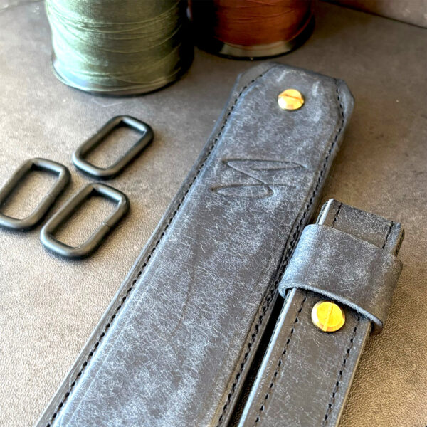 Navy Blue Leather Rifle Sling