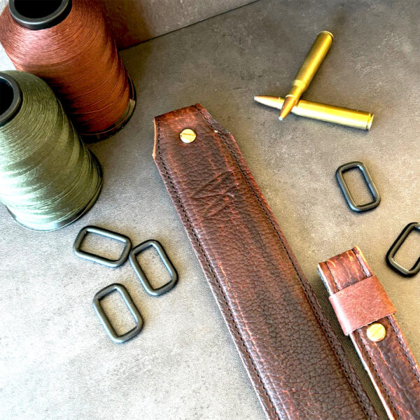 Brown Dyed Bison Leather Rifle Sling