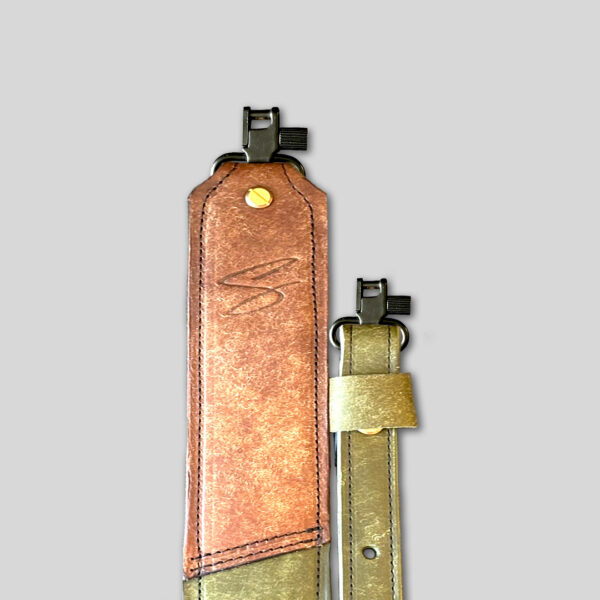 Brown and Green Leather Rifle Sling